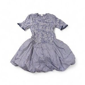 Apres Studio Blue Gingham Bubble Skirt Minu Dress NWT